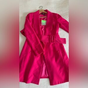 Missguided + Barbie Pink Belted Midi Dress